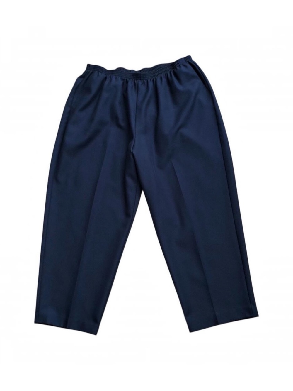 Alfred Dunner Pants Womens Plus 24W Navy Blue Pull On Ankle Career 27" Inseam
